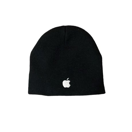 Apple Beanie Knit cap Black 刺繍ロゴ