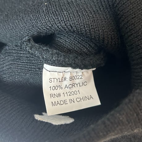 Apple Beanie Knit cap Black 刺繍ロゴ