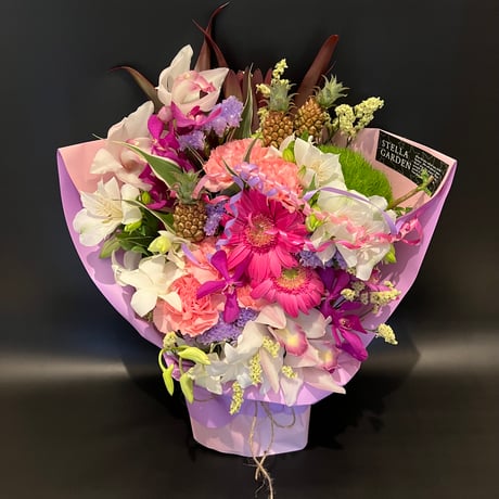 Stella* プリザードフラワーアレンジメント(L)ピンクプリザーブド