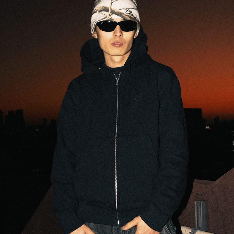 CHERISH CURSIVE LOGO ZIP-HOODIE | cherish