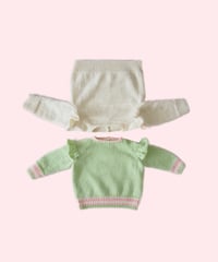 ♦︎pattern♦︎ frills ragram sweater pattern［ 80-90cm ］