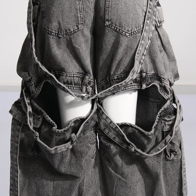 Back Outcut Design Denim Cargo Pants/バック アウトカット Back Outcut Design Denim Cargo Pants/バック アウトカット