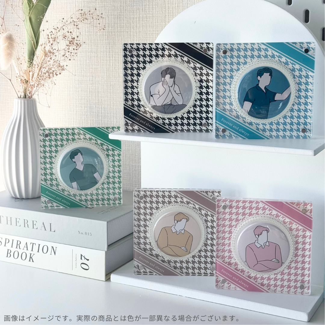 缶バッジのおうち 千鳥格子（ベージュ） | deemarche