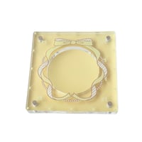 缶バッジのおうち リボン（イエロー）