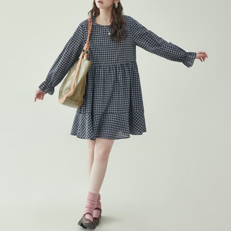 ワンピース67点セット ギンガムチェックフレアワンピース/キャバドレス【S-Lサイズ/1