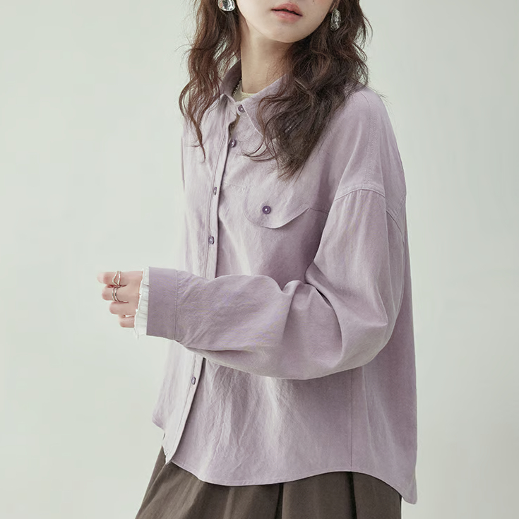 Cheri様 lavender relaxed shirt ch624 | Chéri