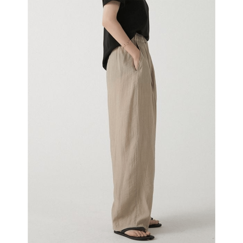 airy wide pleated pants ch635 | Chéri