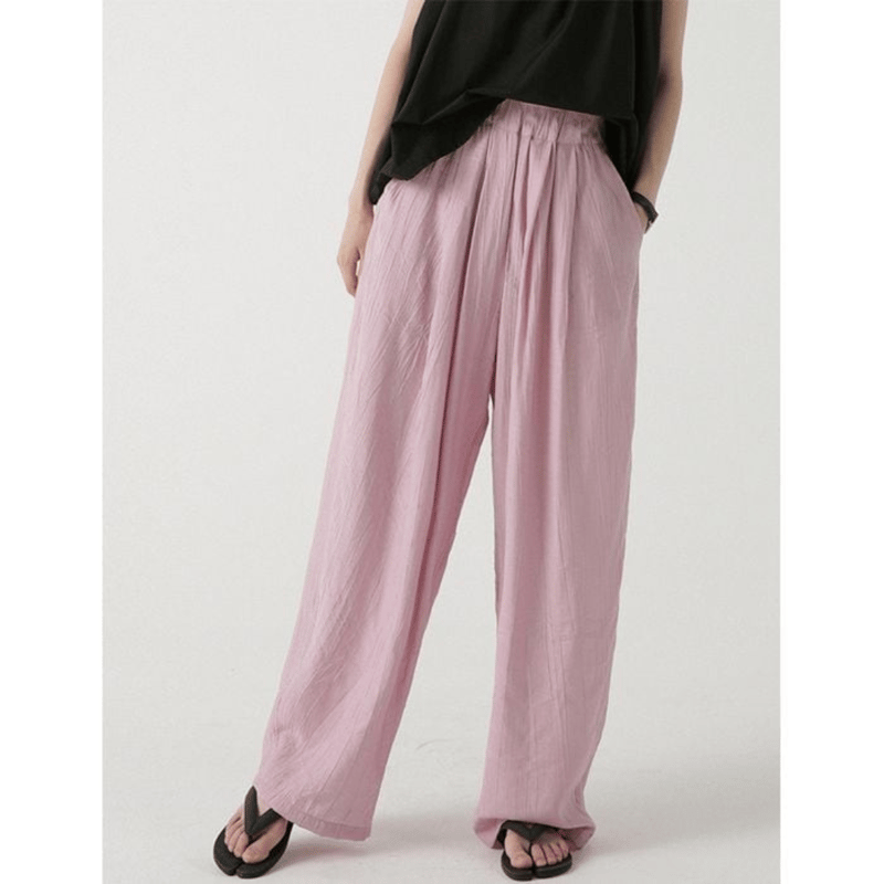 airy wide pleated pants ch635 | Chéri