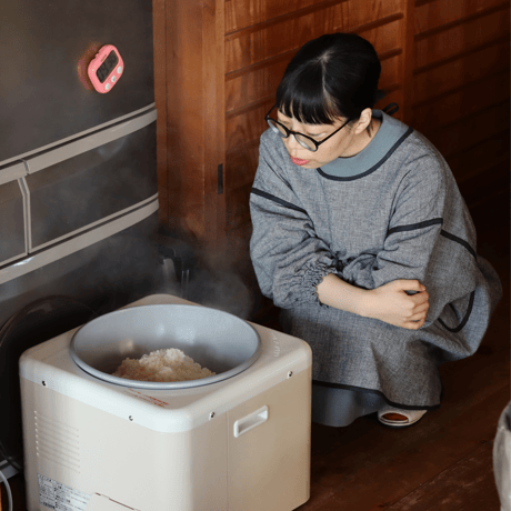 【綿麻割烹着】千鳥格子
