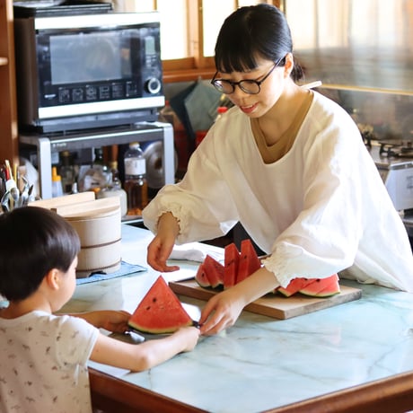 【リネン割烹着】ホワイト