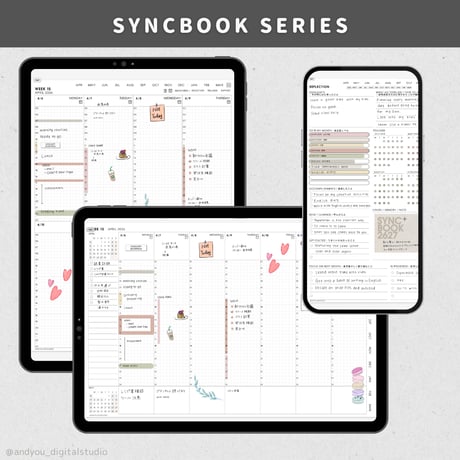Syncbook｜2026年3月〜2027年3月｜ウィークリーブロック｜mini｜デジタルプランナー