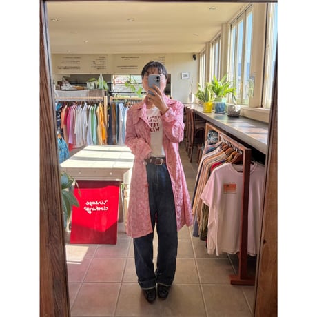 cotton 100% pink flower spring jacket