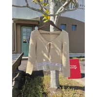 cotton beige embroidery cardigan