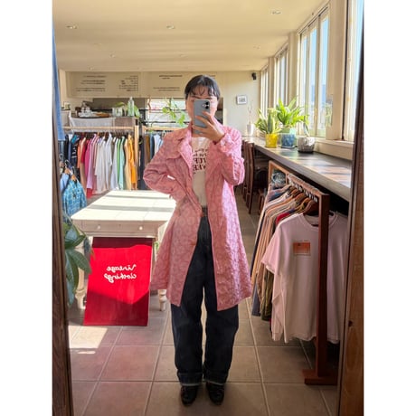 cotton 100% pink flower spring jacket