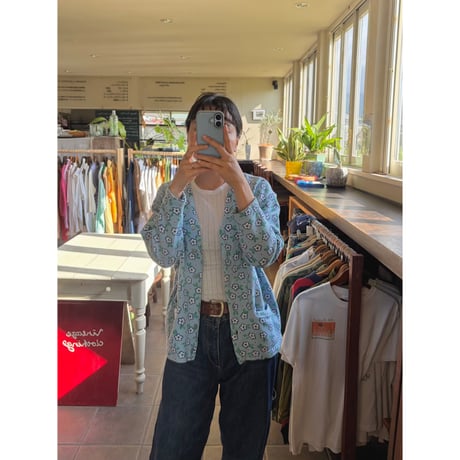 made in Italy blue flower print jacket