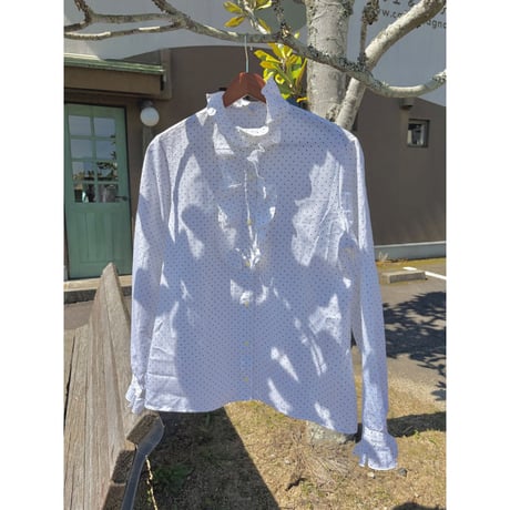 70s Italy vintage dot sheer blouse