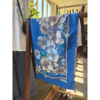 made in Italy blue flower scarf
