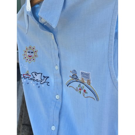 embroidery cotton vest