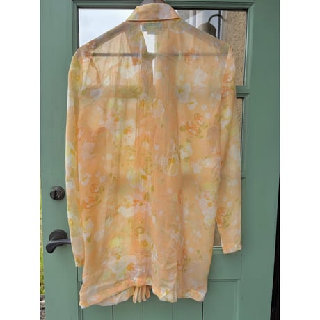 made in Italy orange sheer blouse