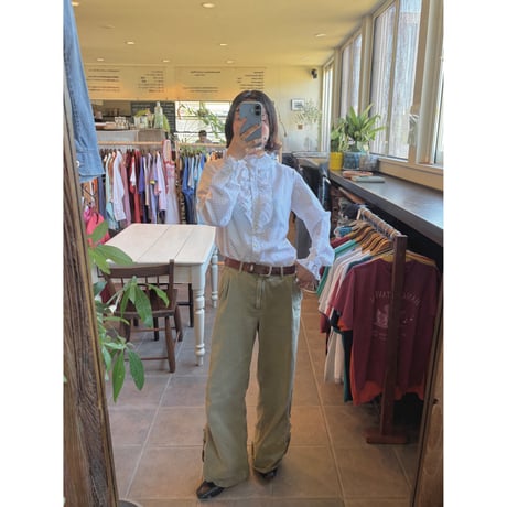 70s Italy vintage dot sheer blouse
