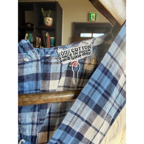 cotton blue plaid dress