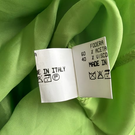 made in Italy silk100% green frill skirt
