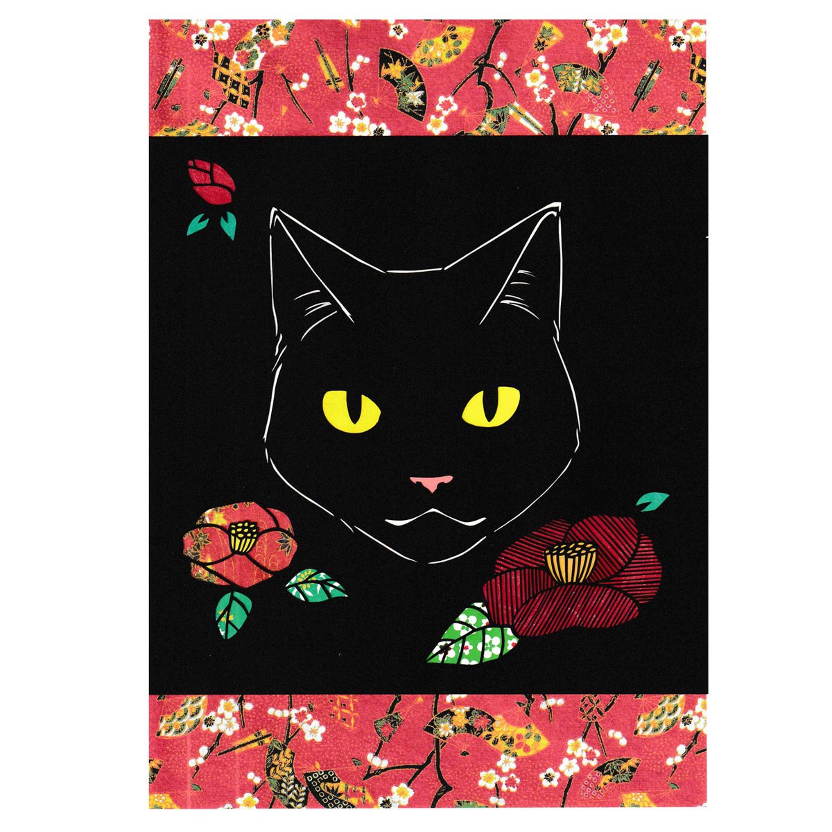 ねこといっしょポストカードセット①切り絵 | ねこといっしょ
