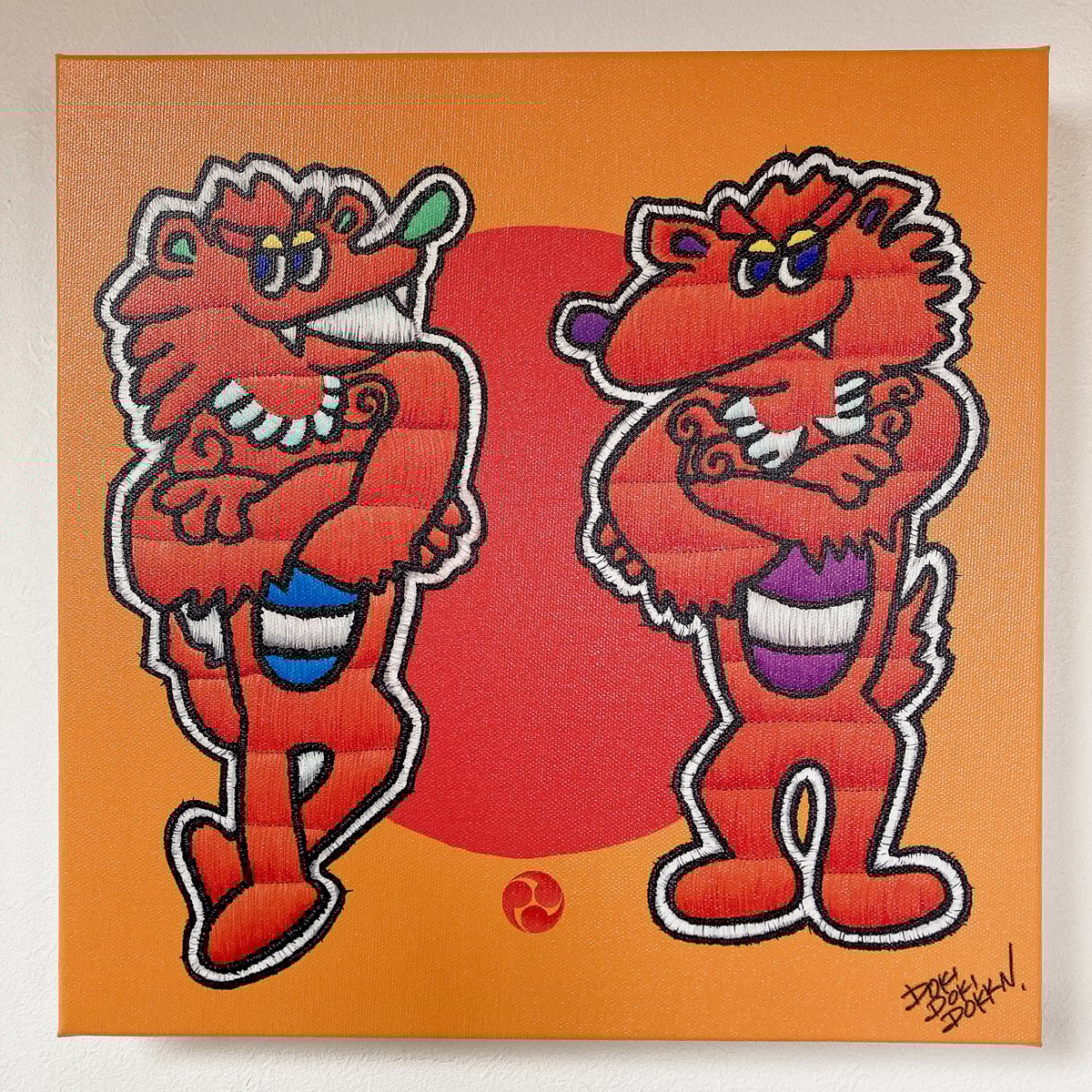 恵那神社の不思議な狛犬【12inch / canvas / 複製原画
