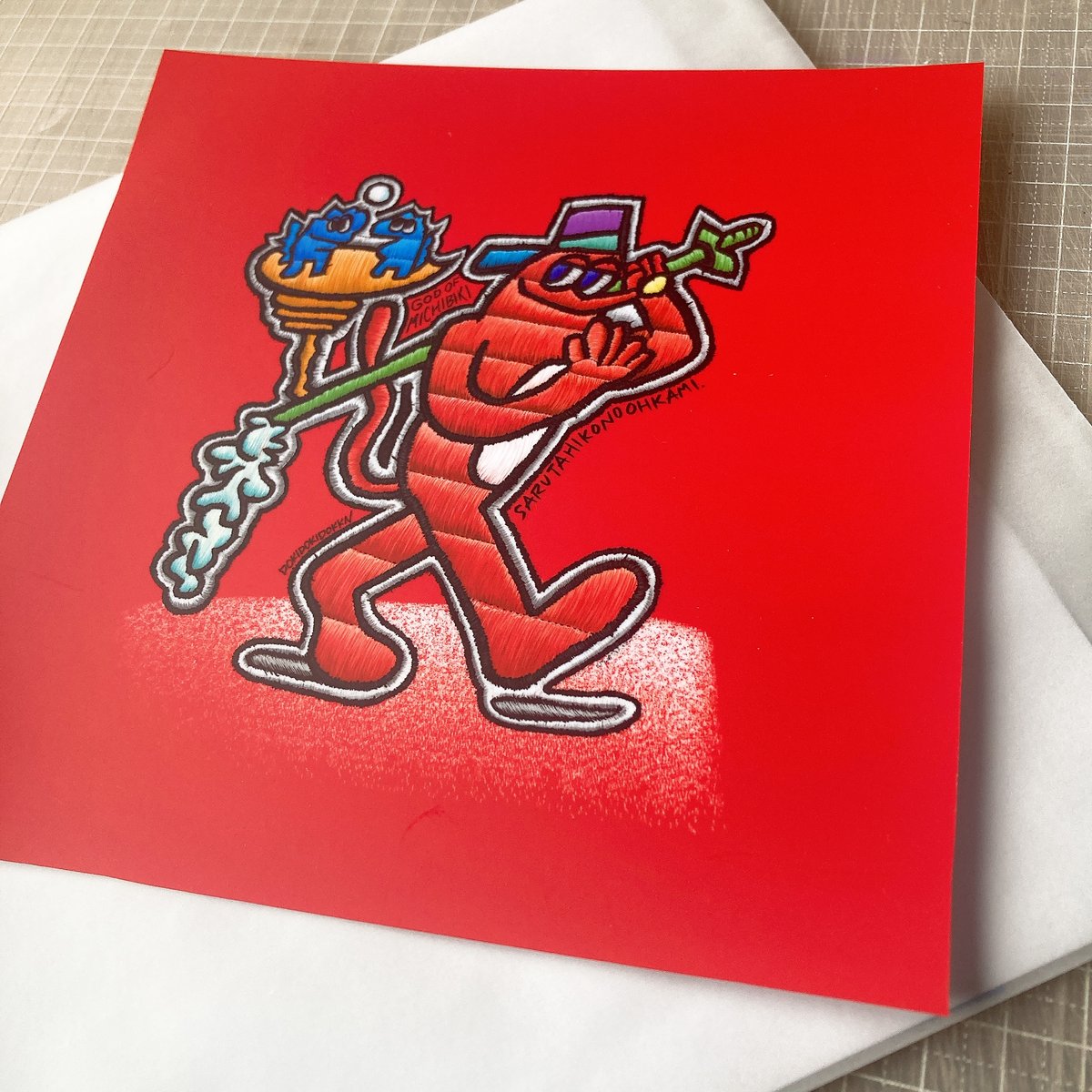 猿の神様 装飾板 猿田彦大神 椿大神社【数量限定 複製原画 / 直筆サイン付