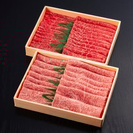 宮崎牛霜降りスライス500g×赤身牛すきスライス500gセット