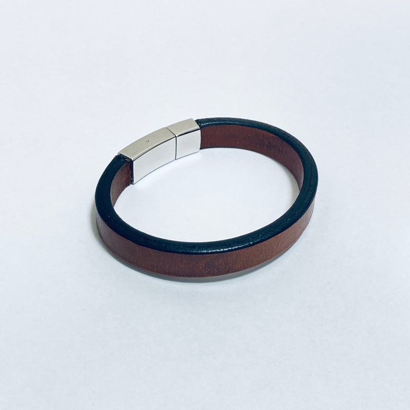 栃木レザー バネ金具ブレスレット ダークブラウン(3サイズ) | 九十九革工房