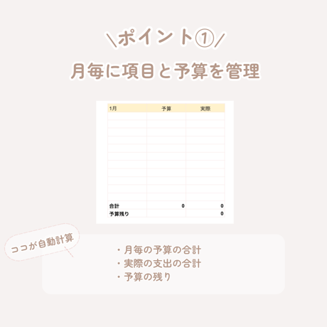 自動でらくらく⌇ずっと使える特別費管理シート