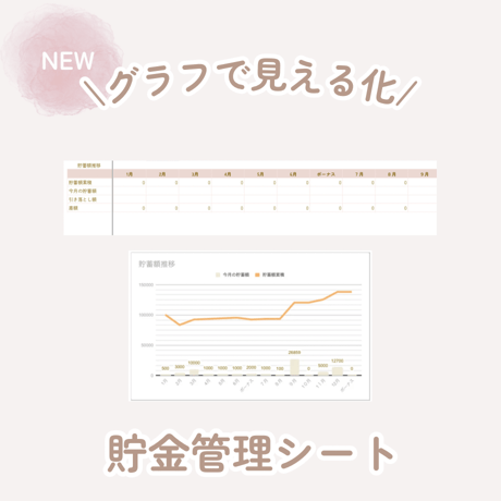 グラフで見える化⌇ずっと使える貯金管理シート