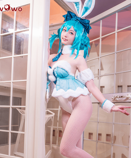 VOCALOID 初音ミク 白バニー コスプレ 衣装 UWOWO