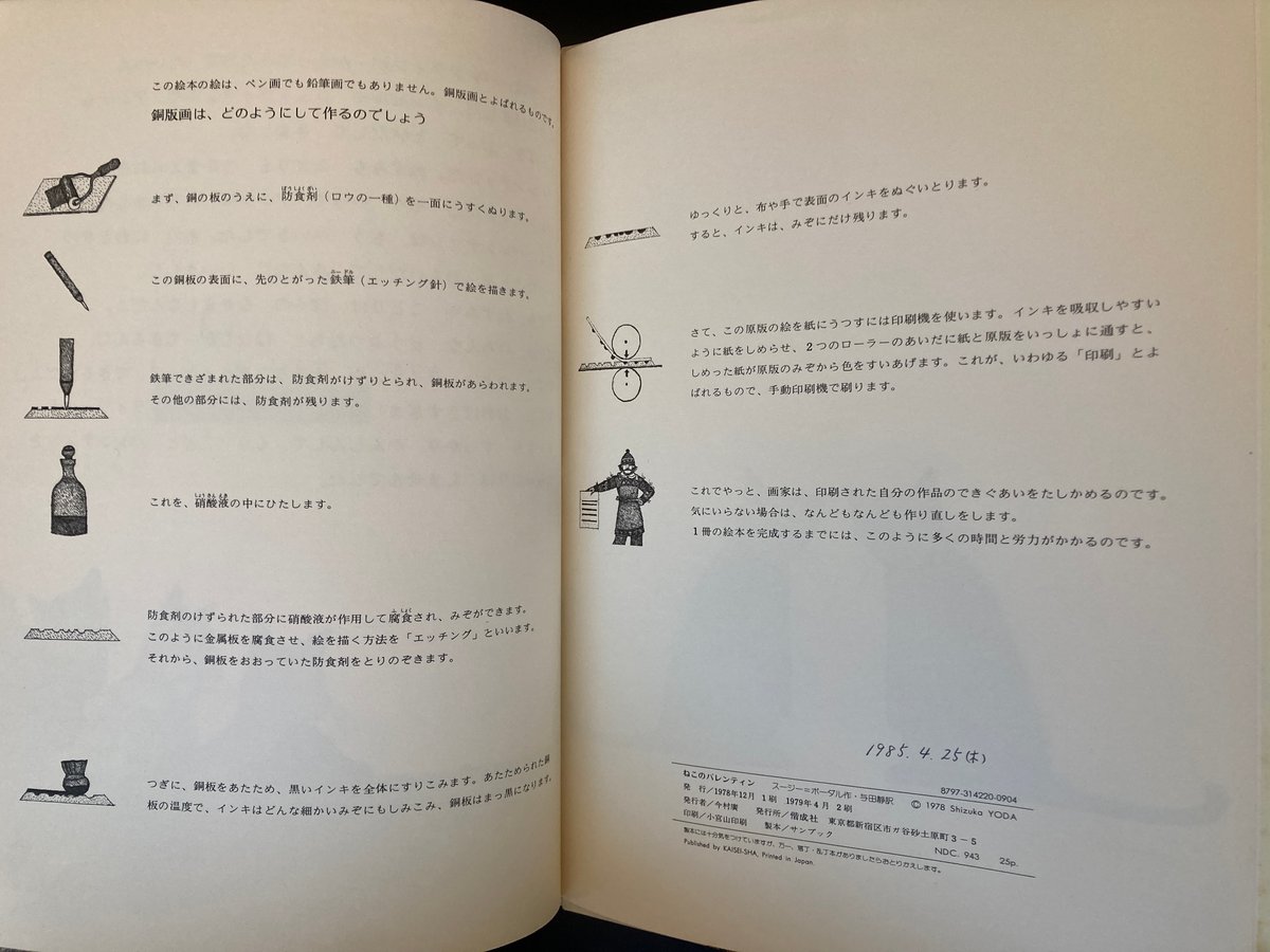 △猫△ ねこのバレンティン 銅版画 | 書古四角