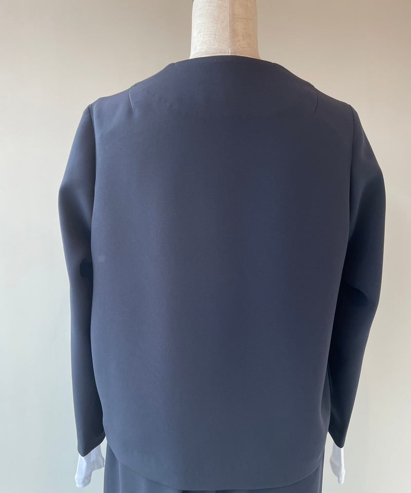 ゴーシュ｜ストレッチブラック ノーカラージャケット | gré