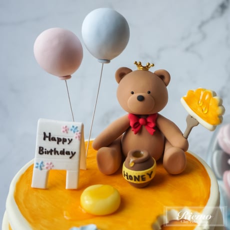 《数字やお名前が入れられる》くまちゃんのホットケーキ