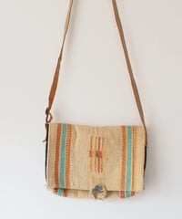 ethnic white beige rag bag