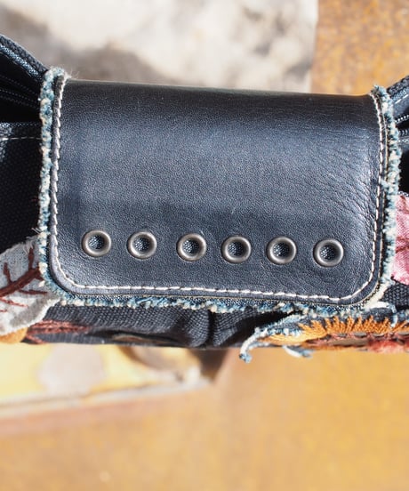 Embroidered Patchwork Half-Moon Bag