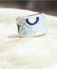 peace blue carved  ring