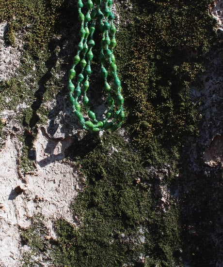 green beads 3 lines necklace from uganda