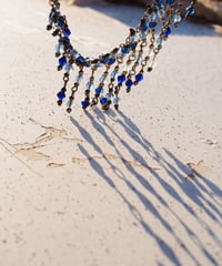 black blue beads choker necklace
