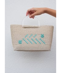 雪の結晶 knit bag