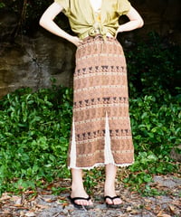 beige ethnic lace skirt