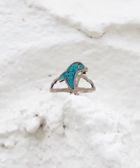 aqua blue dolphin ring