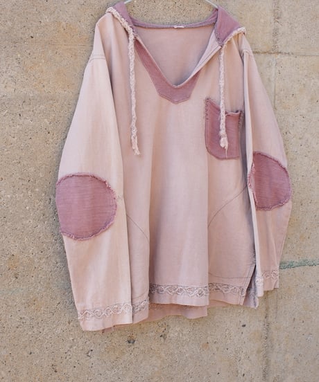 pink ethnic over sized parka