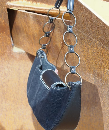 Embroidered Patchwork Half-Moon Bag