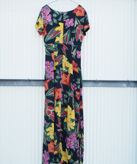 vintage black flowers dress from U.S.A