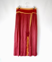 red silk laces decorated skirt from Italy