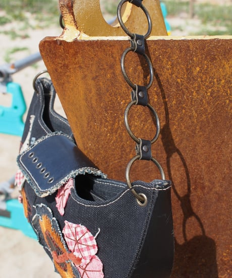 Embroidered Patchwork Half-Moon Bag